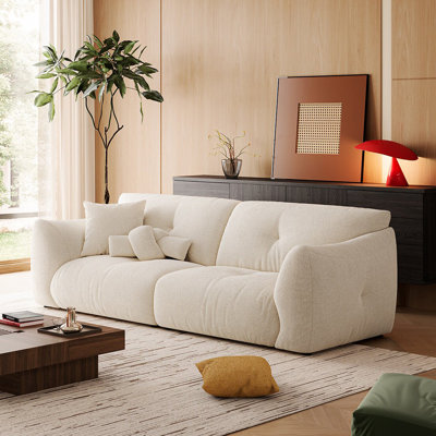 White Chenille Modular Sofa cushion Threeseat