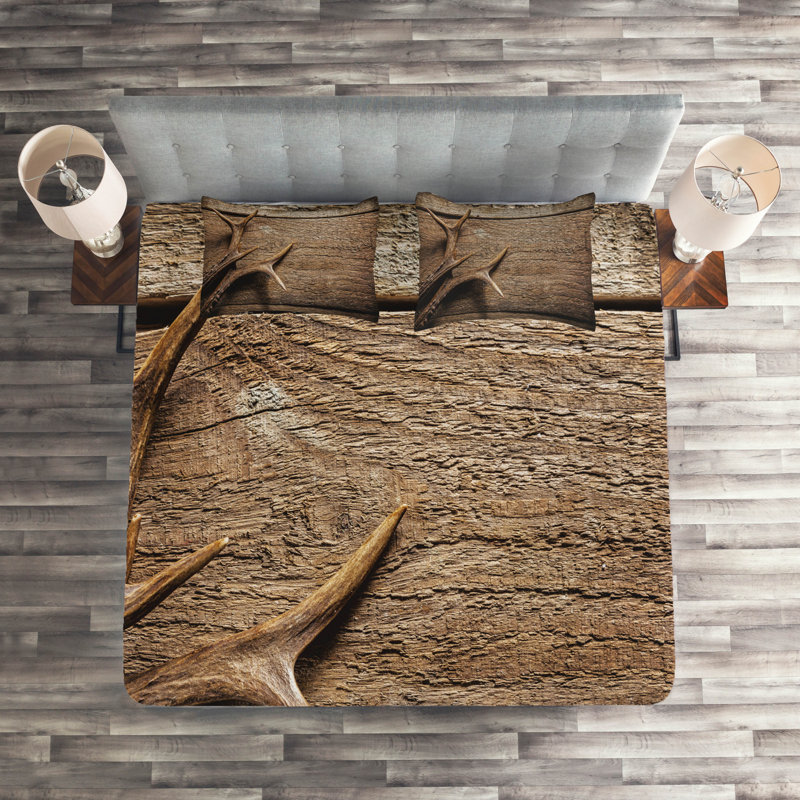 Rustic Polyester Coverlet, King Bedspread + 2 Shams