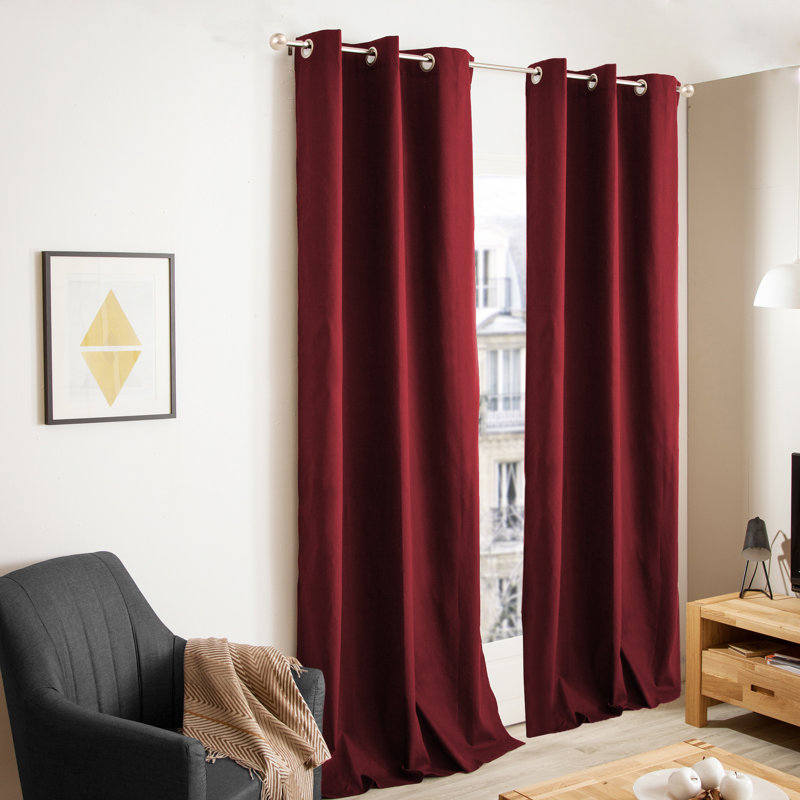 Paire de rideaux obscurcissant avec œillets Isak, l 40 po x L 96 po, Rouge
