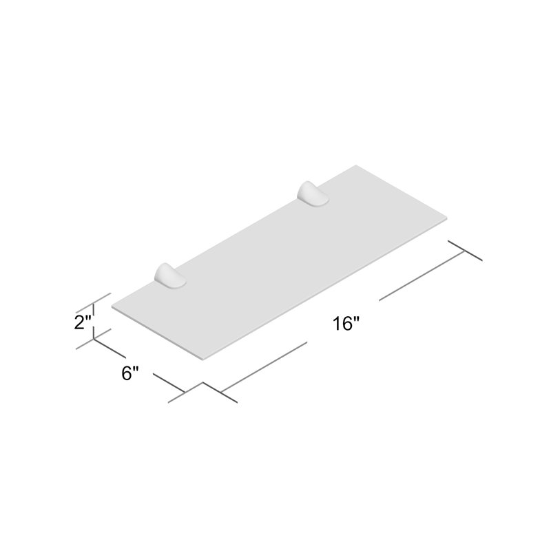 Haag 2 Piece Glass Floating Shelf, Clear
