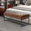 Genuine Leather Upholstered Bench-1470437991