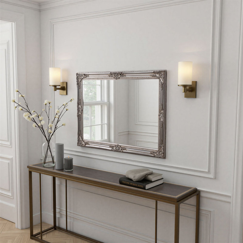 Madeleine Carved Classic Accent Mirror, 74cm H x 104cm W, Silver