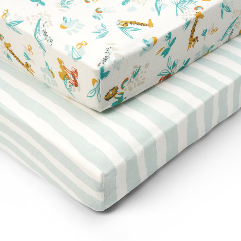 Tutti Bambini Cot Fitted Sheets 2Pk- Run Wild