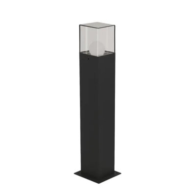 Bande d'éclairage urbain 31,5 pouces avec base pour ampoule E26 (ampoule non incluse), éclairage de voie d'éclairage moderne, câblé, noir