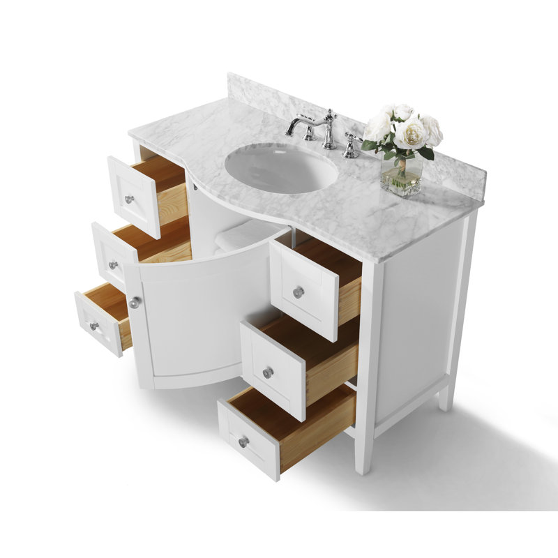 Lauren 48'' W Single Vanity, Brushed Nickel, White