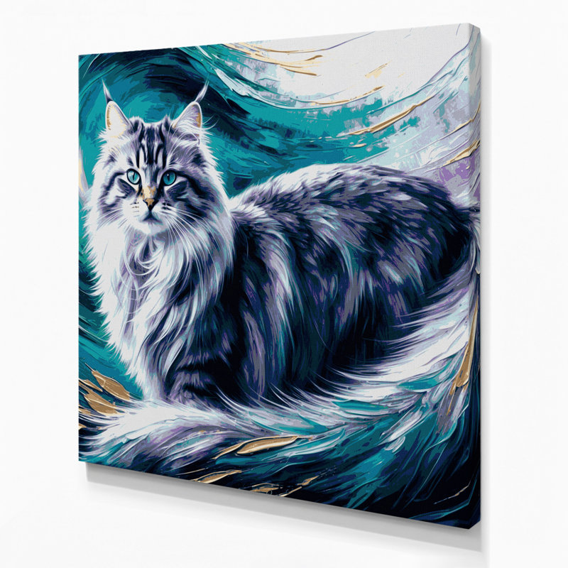 «Cats Siberian Blue», art mural sur toile, H 32 po x l 32 po