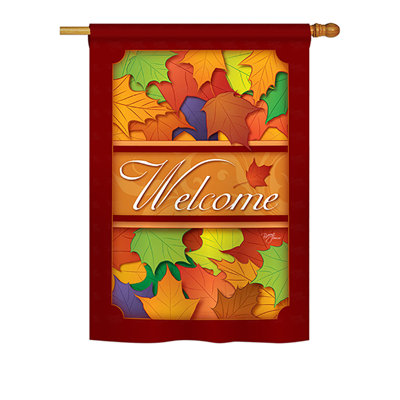 Drapeau de maison en polyester à 2 côtés automne