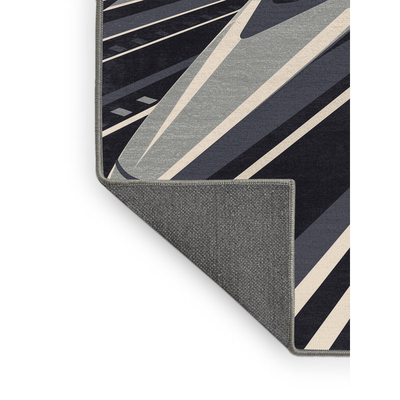 Tapis à motif géométrique moderne et élégant en peluche douce et moelleuse Eger, 3 X 5