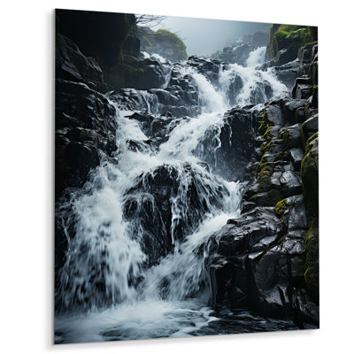 Cascade, dynamique, rythme, paysages, art mural en métal, salon