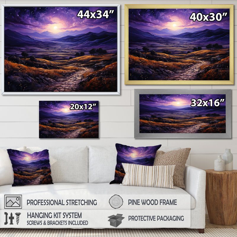 Judaism Desert Negev Nights Haze I - impression, Toile tendue, 34" H x 44" W