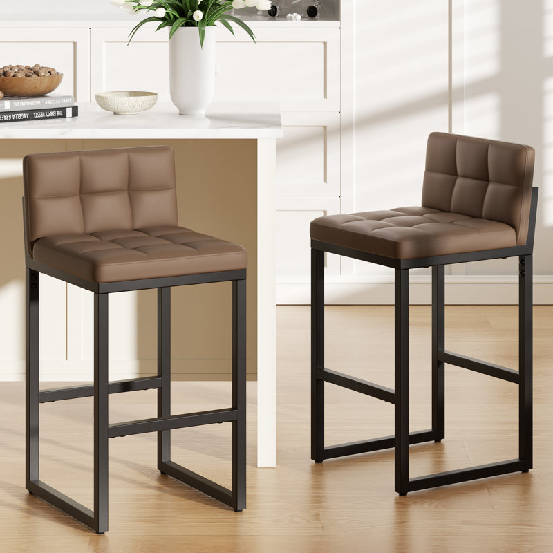 Counter Stool with Metal Frame, Coffee