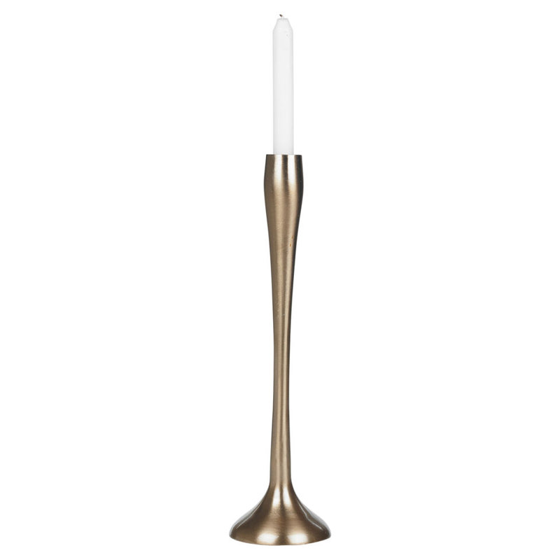 Metal Tabletop Candelabra, 12.21cm H x 3.54cm W x 3.54cm D, Gold