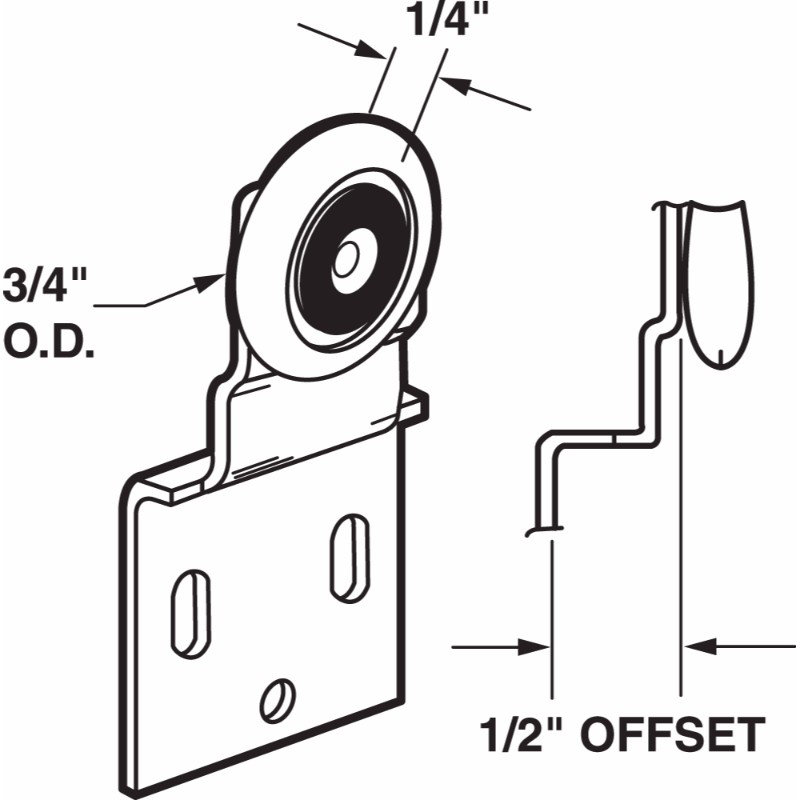 Rouleaux et supports pour porte de placard à dérivation supérieure (paquet de 2)