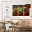 Carte du monde colorée en métal - 3 impressions sur toile tendue-681891518