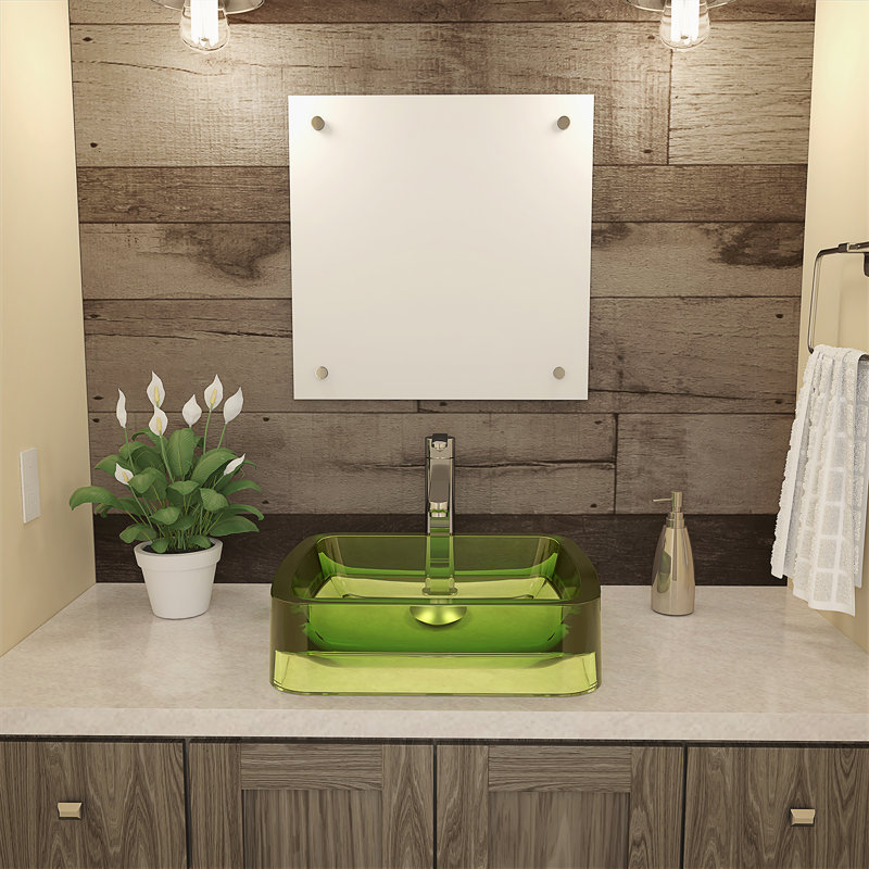 DECOLAV Incandescence 15'' Resin Rectangular Bathroom Sink, Absinthe