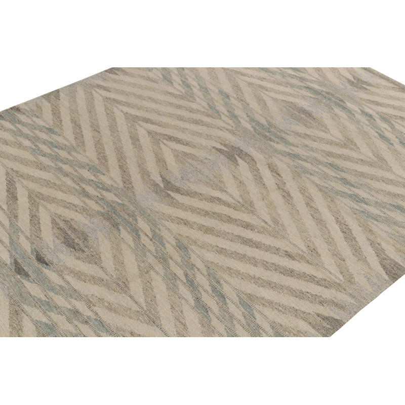 Scandinavian Wool Geometric Area Rug, Rectangle 10' x 14'