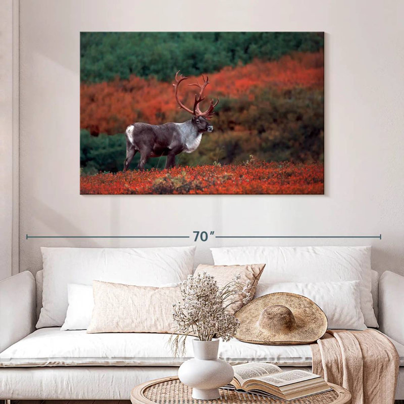 Caribou d'automne Brampt, H 32 po x l 48 po