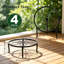 Paquet de 4 supports à plantes en métal noir de 12 pouces pour porte-pots d'intérieur et d'extérieur robustes, étagère à plantes en fer antirouille, colonnes de levage stables pour présentation de jardinières