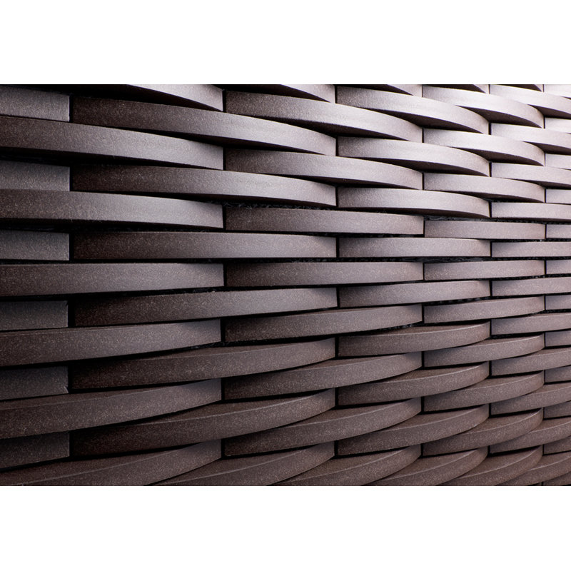 Crescent Border 0.39" x 6" Ceramic Linear Mosaic Wall Tile, Brown