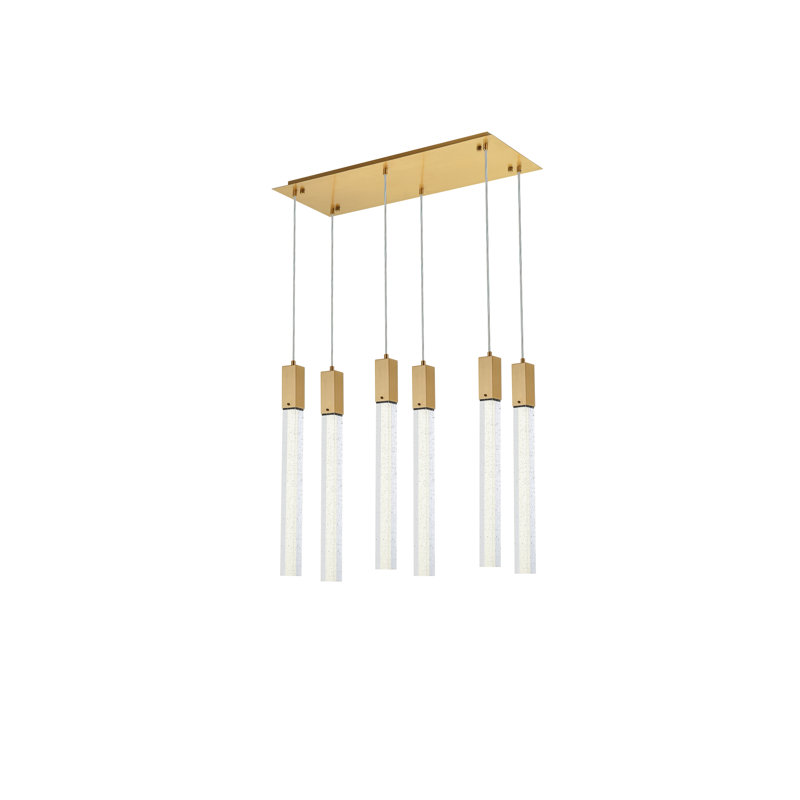 Aliha 6 - Light Kitchen Island Pendant, Satin Gold