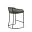 Woven Counter Stool 25": Upholstered Seat, Iron Metal Base, Low Back, For Kitchen Island, Dark Gray Design 25" Stool: Cushioned Rope , Base With Flared Arms, 300 Lb Weight Capacity, Appealing Instance