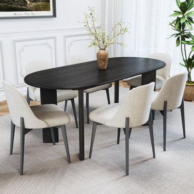 Cristian 6 - Person Oval Solid Wood Dining Set