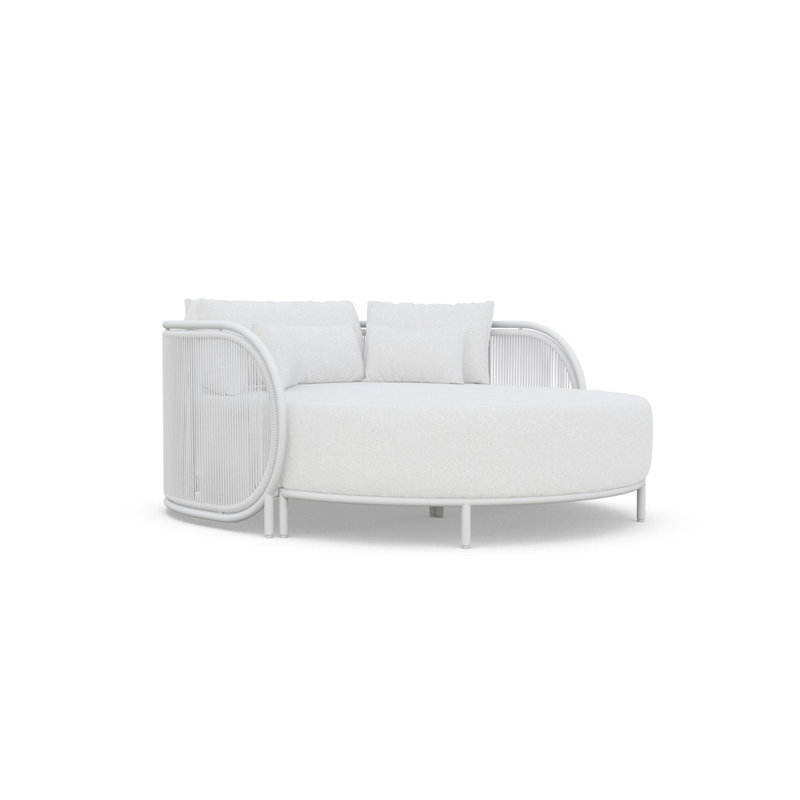 Kamari 60.24" Wide Outdoor Curved Patio Daybed with Cushions