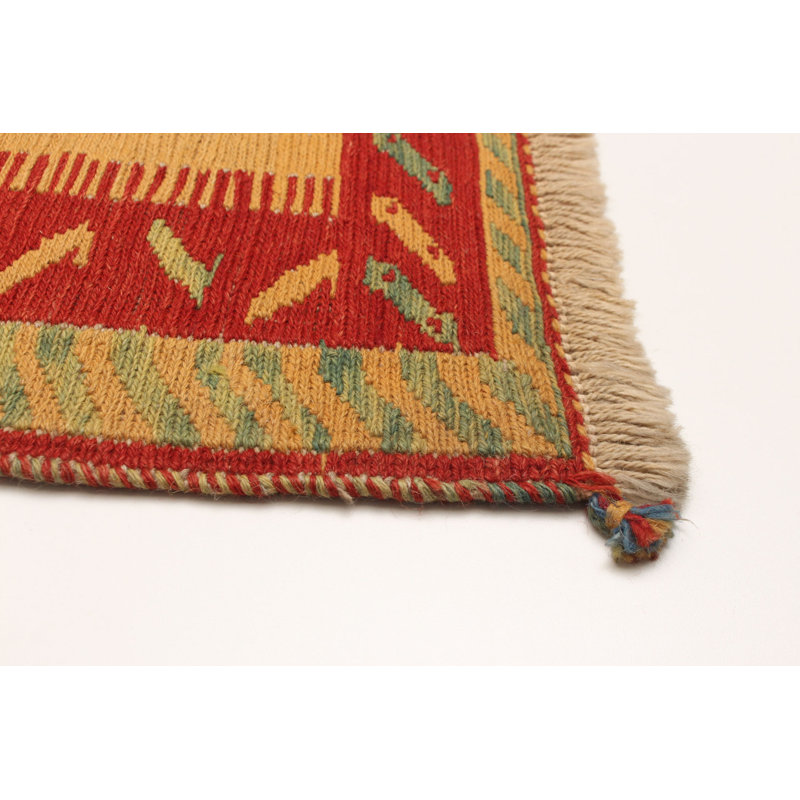 Tapisserie Kashkuli kilim orange 5 pi 8 po x 7 pi 9 po