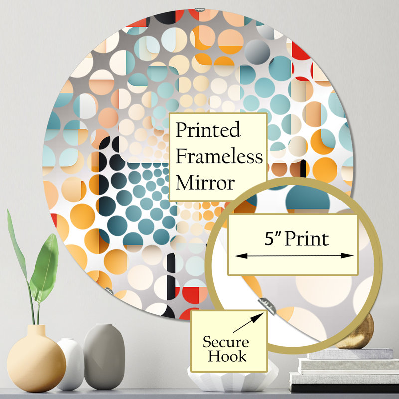 Urban Serenity - Miroir décoratif à cercles concentriques, 23,6 po x 23,6 po