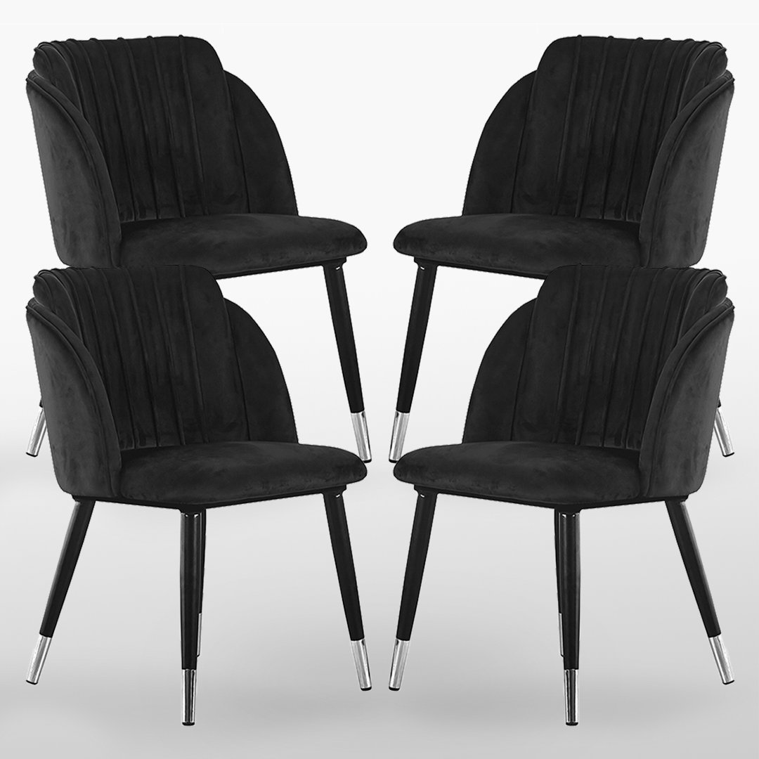 Canora Grey Inola Upholstered Velvet Dining Chairs Ergonomic Soft