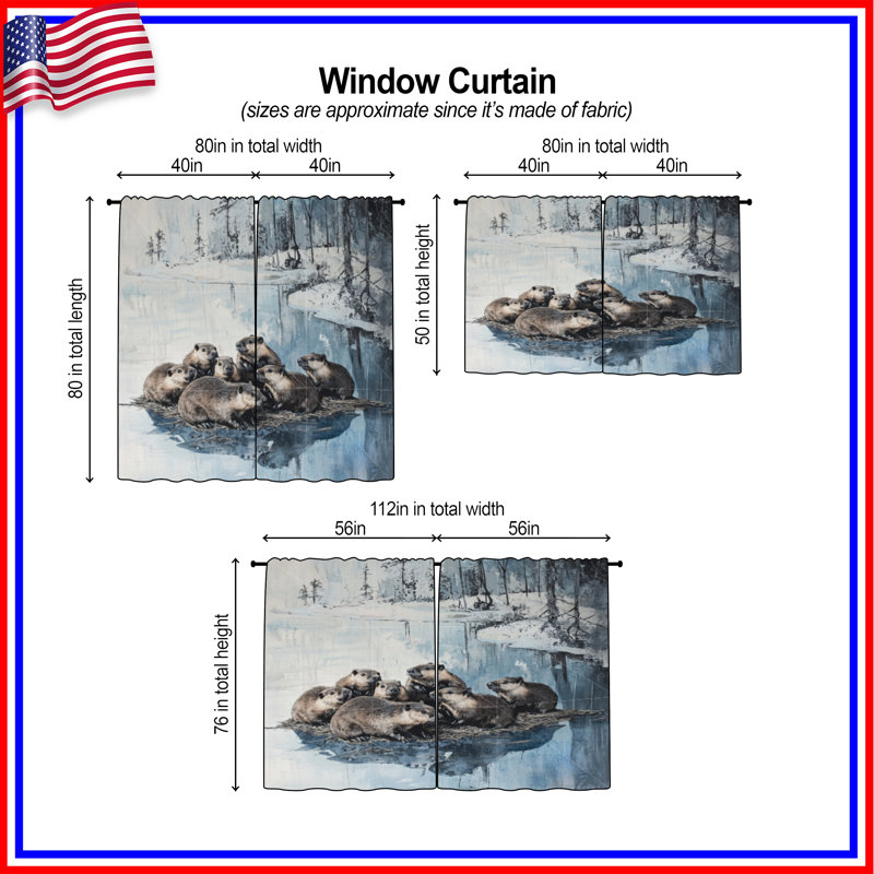 Rideaux de fenêtre Beavers, 40 po x 60 po - 2 panneaux, Transparent