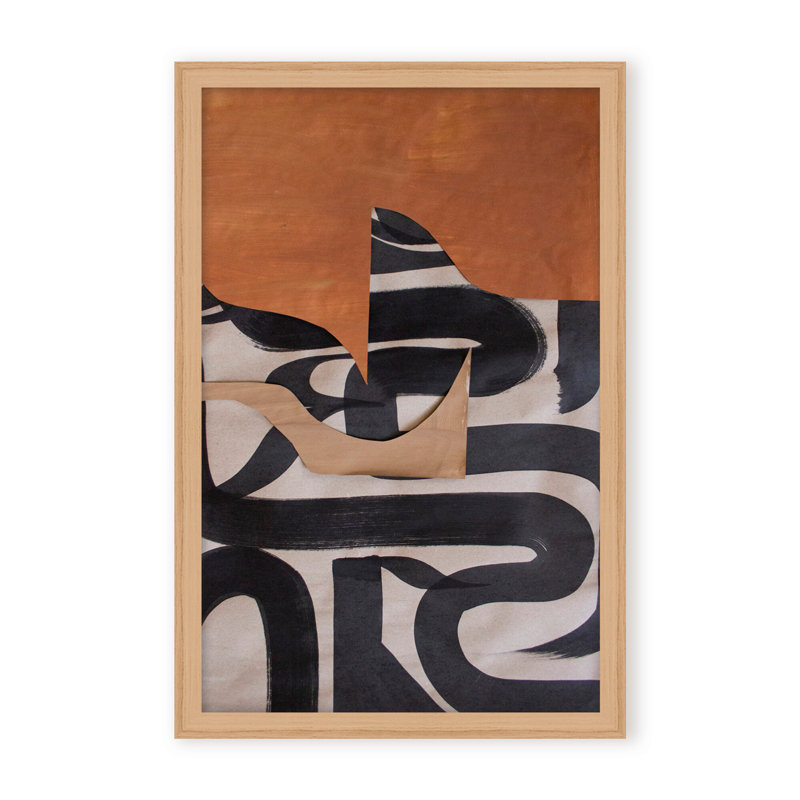 Gai: A Symphony Of Abstraction, 24" H x 16" W x 1.125" D, Framed Matted Print, Gold