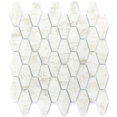 Art Deco Elongated Hexagon 2" x 2" Glass Mosaic Tile