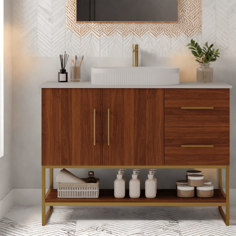 Meuble-lavabo moderne en bois (doit inclure le meuble-lavabo et le lavabo)
