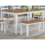Ensemble de salle à manger contemporain 6 pièces avec chaises et bancs en bois massif