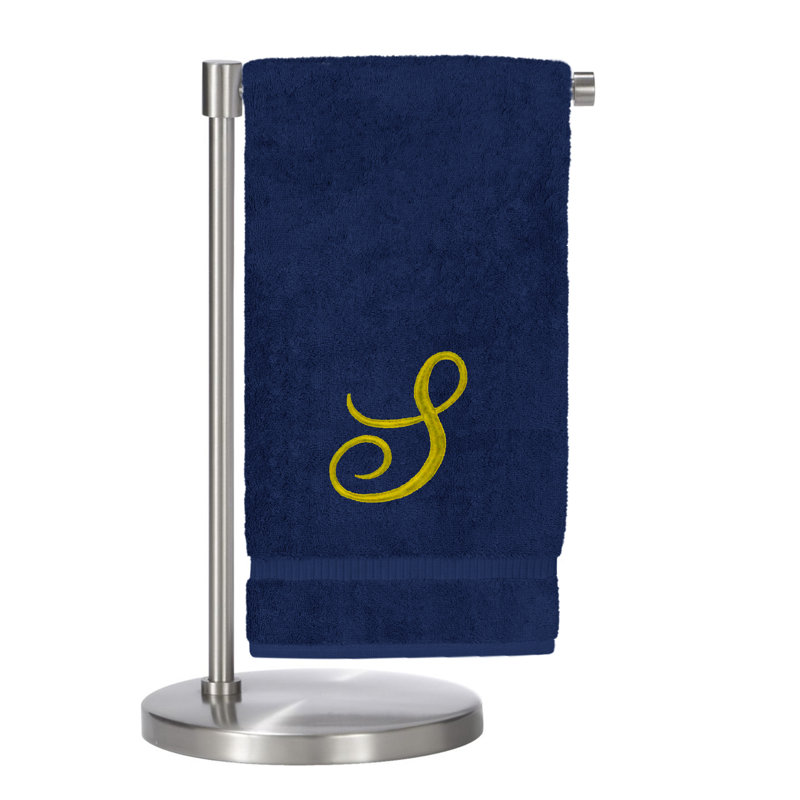 Super Plush Bath Towel, Navy/Gold, S