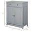 Armoire de salle de bain grise, 2 portes et tiroirs, tablette réglable, rangement autoportant, construction, eau, idéal pour garder les serviettes Armoire pour produits d'hygiène quotidienne, 2 portes 2 avec cadre, agrandir