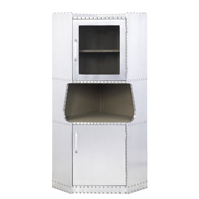 Armoire en aluminium à 2 portes avec tablette pour l'organisation de la maison, idéale pour un usage quotidien