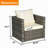Outdoor Patio Furniture Sets Garden Rattan Chair Wicker Sofa 2 Person Seating Group-1132760124