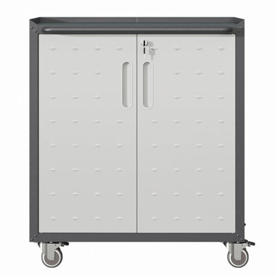 Heavy-Duty Metal Garage Storage Cabinet With Wheels - Sturdy And Durable Tool Storage Cabinet For Garage, Office, And Home Organizer Solutions