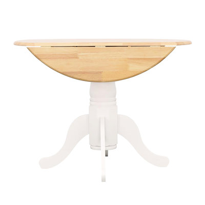 Table de salle à manger naturelle brun et blanc avec rallonge télescopique - Peu encombrante et extensible