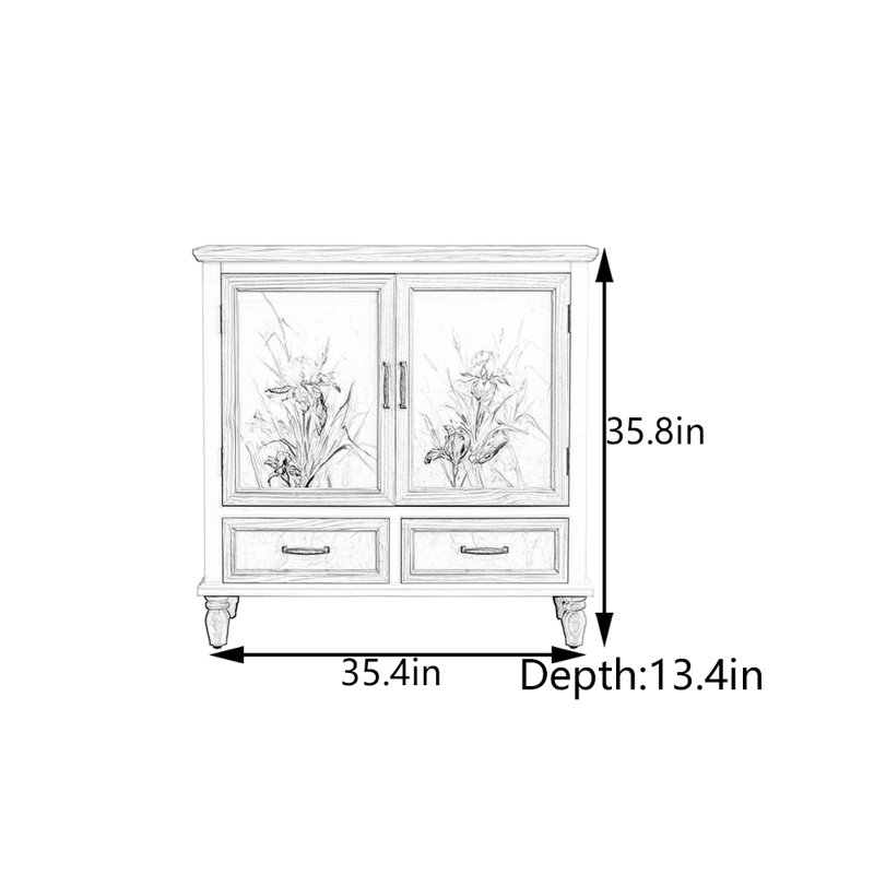 Solid Pine Wood Entryway Cabinet