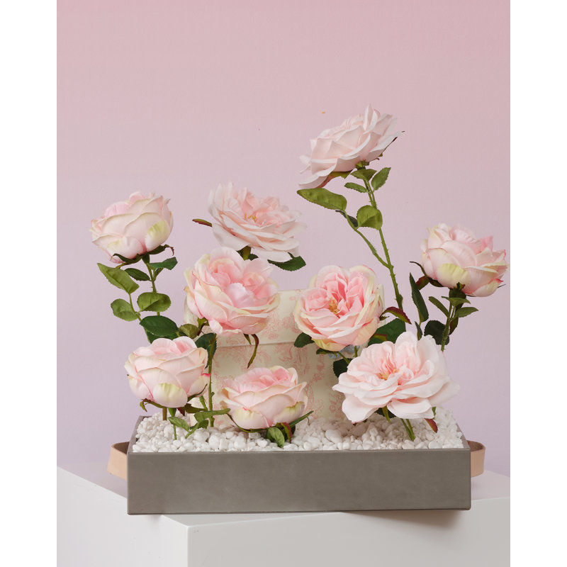 Fleurs roses artificielles 17 po, Rose