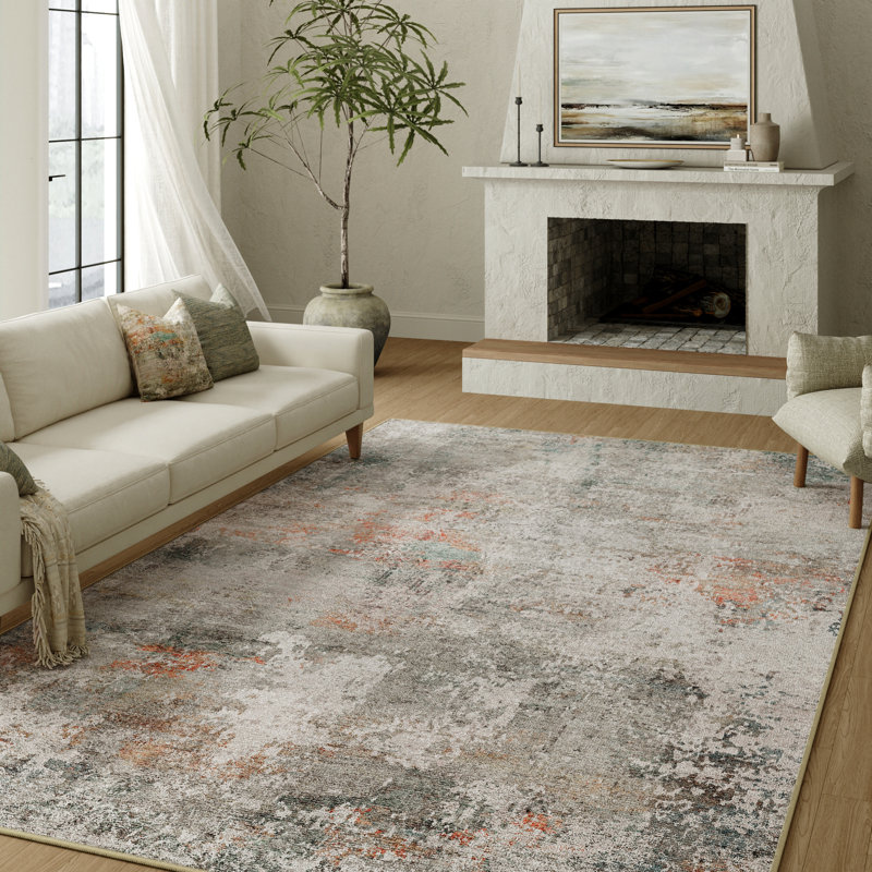 Tapis moderne lavable à la machine avec envers antidérapant Sarah, Rectangulaire 8 pi x 10 pi