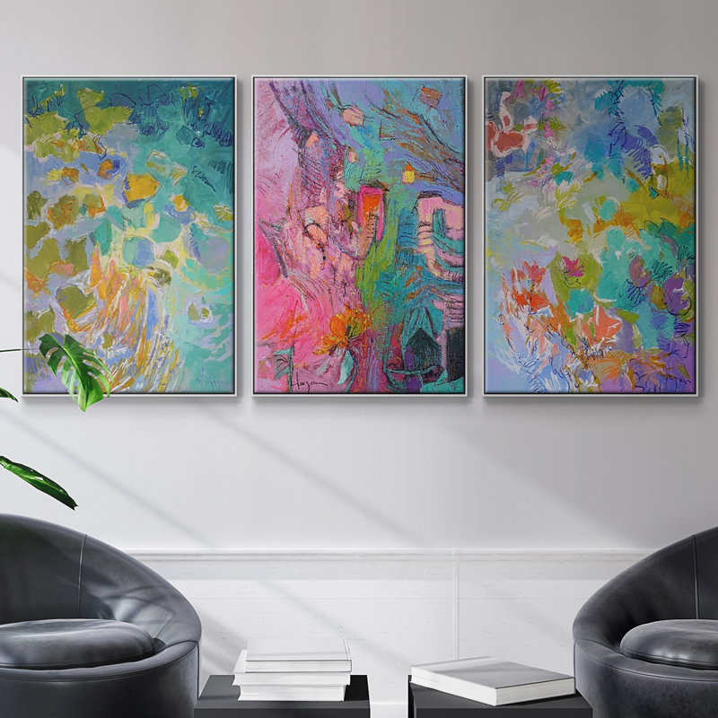 «Let Me Bloom I Am», 3 pièces, H 24 po x l 48 po x P 2 po, Blanc