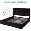 Lit plateforme King Size avec tête de lit ajustable et tiroirs de rangement, noir-136845442-136845444