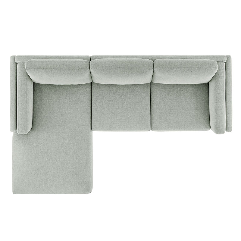 Roscoe Left-Facing Fabric Sectional Sofa With Chaise, Mist Fabric, Left Hand Facing