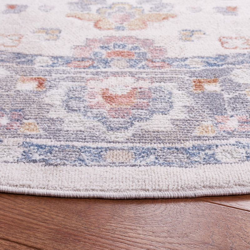 Tapis beige / gris Naghibi Blair, Rond 6 pi 7 po
