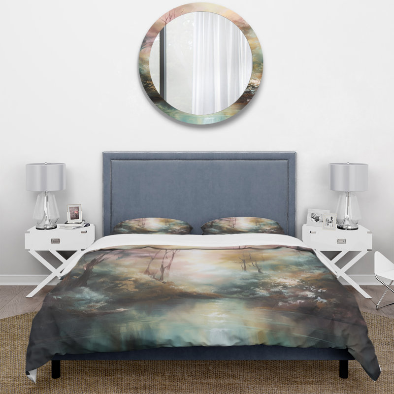 Whimsical Stream BeddingMicrofiber / Polyester Duvet Cover Set, King Duvet Cover + 2 King Shams