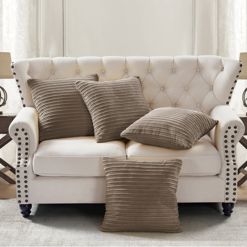 Housse de coussin carré en flanelle nervurée, Amphore